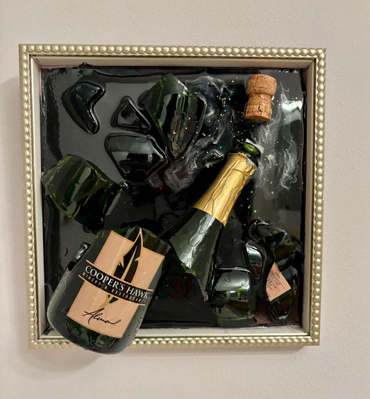 Smashed Champagne bottle -Coopers Hawk