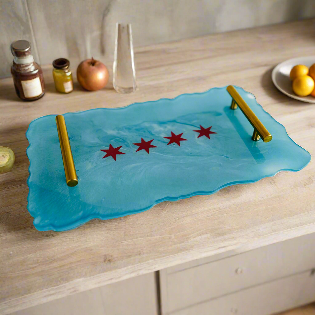 Chicago 4-Star Resin Serving Tray