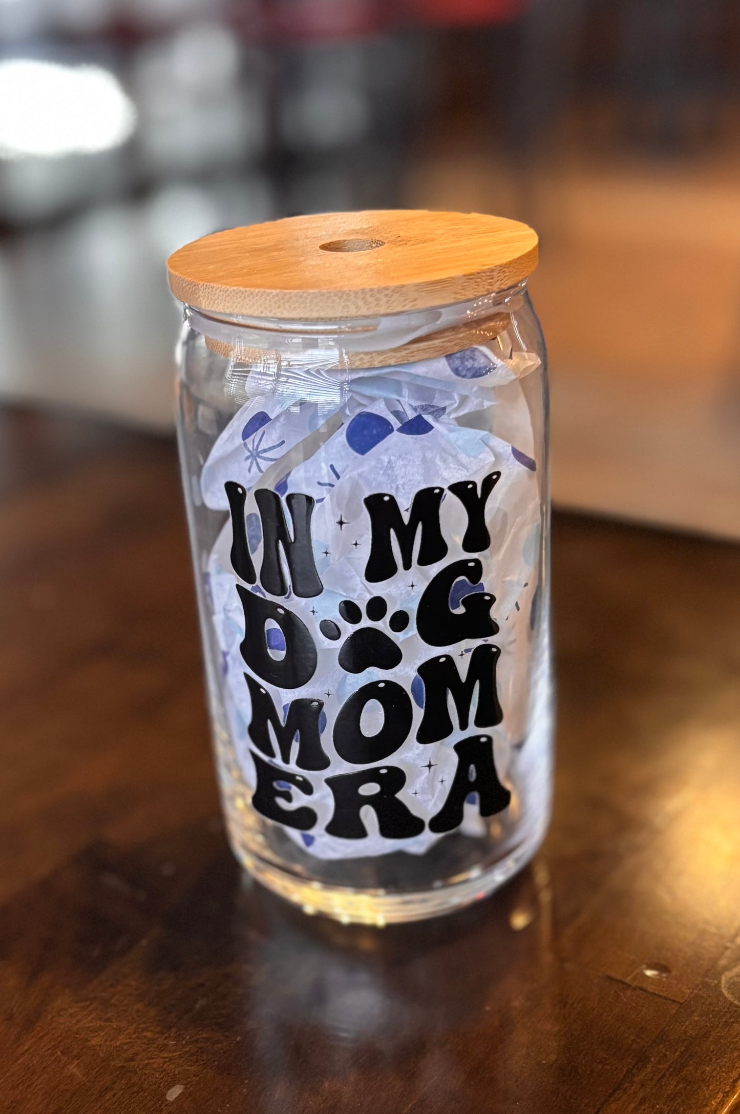In My Dog Mom Era Glass Cup