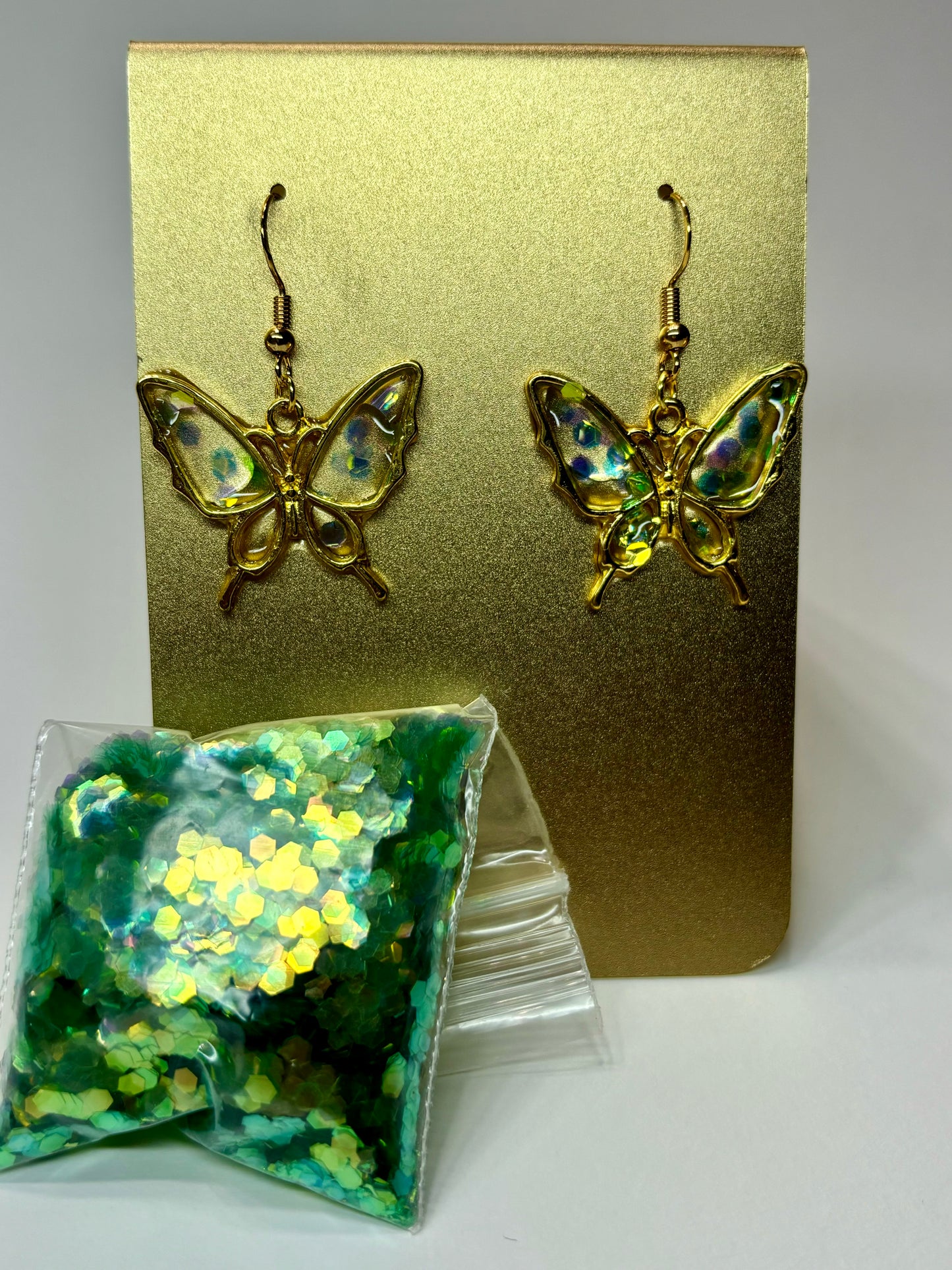 Butterfly Sparkle Resin Earrings
