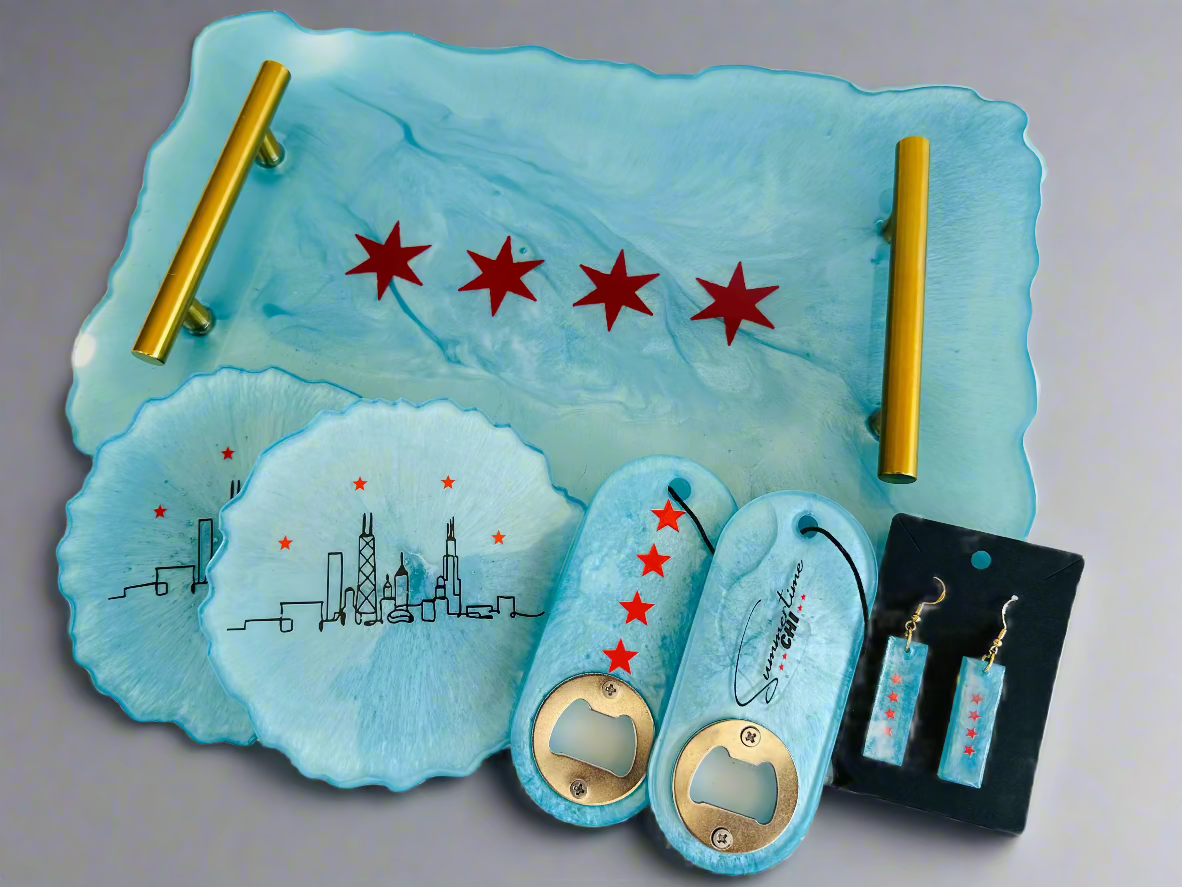 Chicago 4-Star Resin Serving Tray