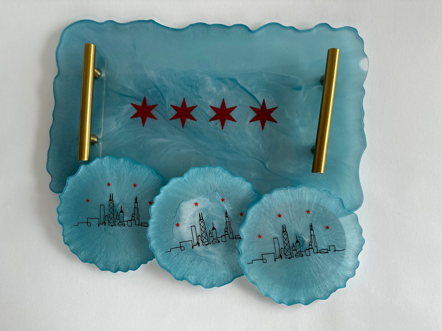 Chicago 4-Star Resin Serving Tray