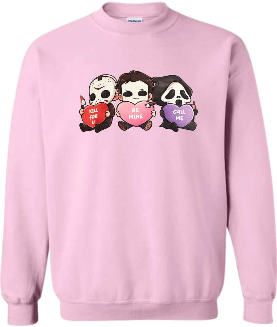 Retro Halloween movie & Valentine hearts - crewneck