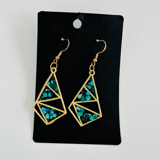 Blue Artistic Earrings