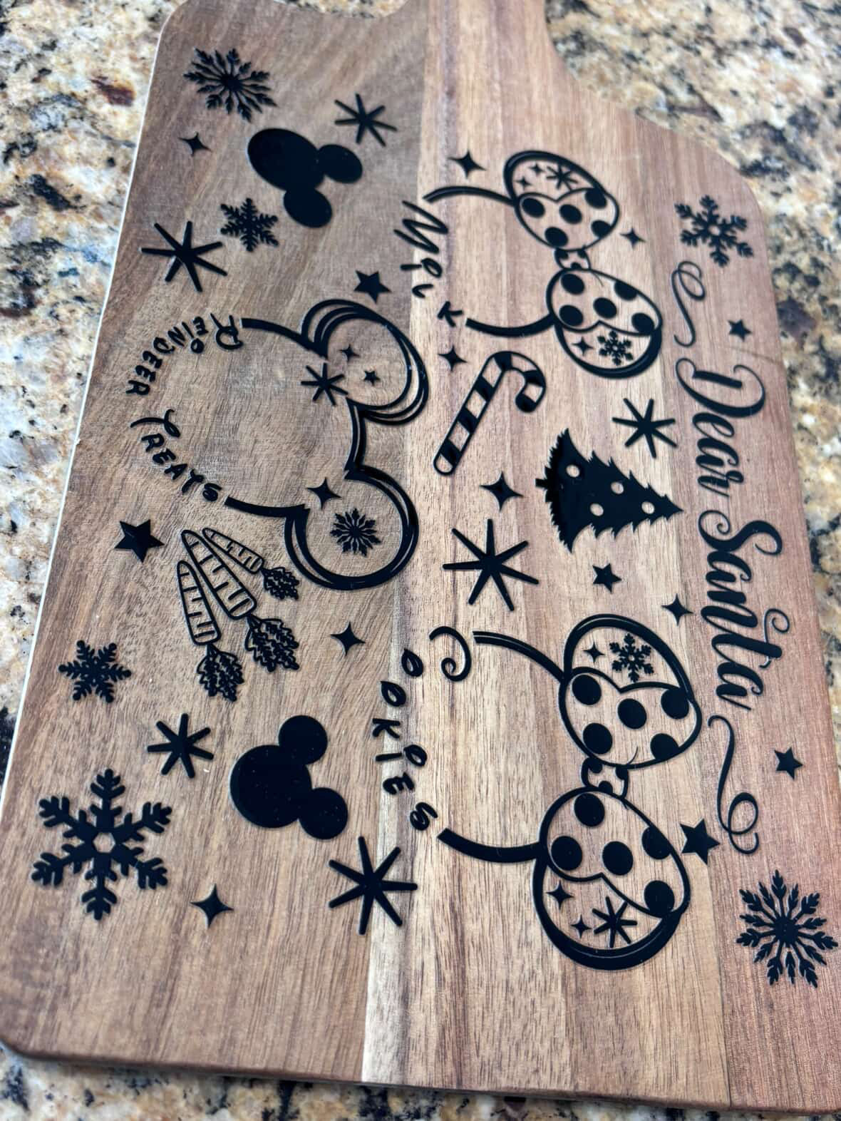 Dear Santa Disney themed- Serving Tray | Cutting Board | Charcuterie | Mickey Mouse