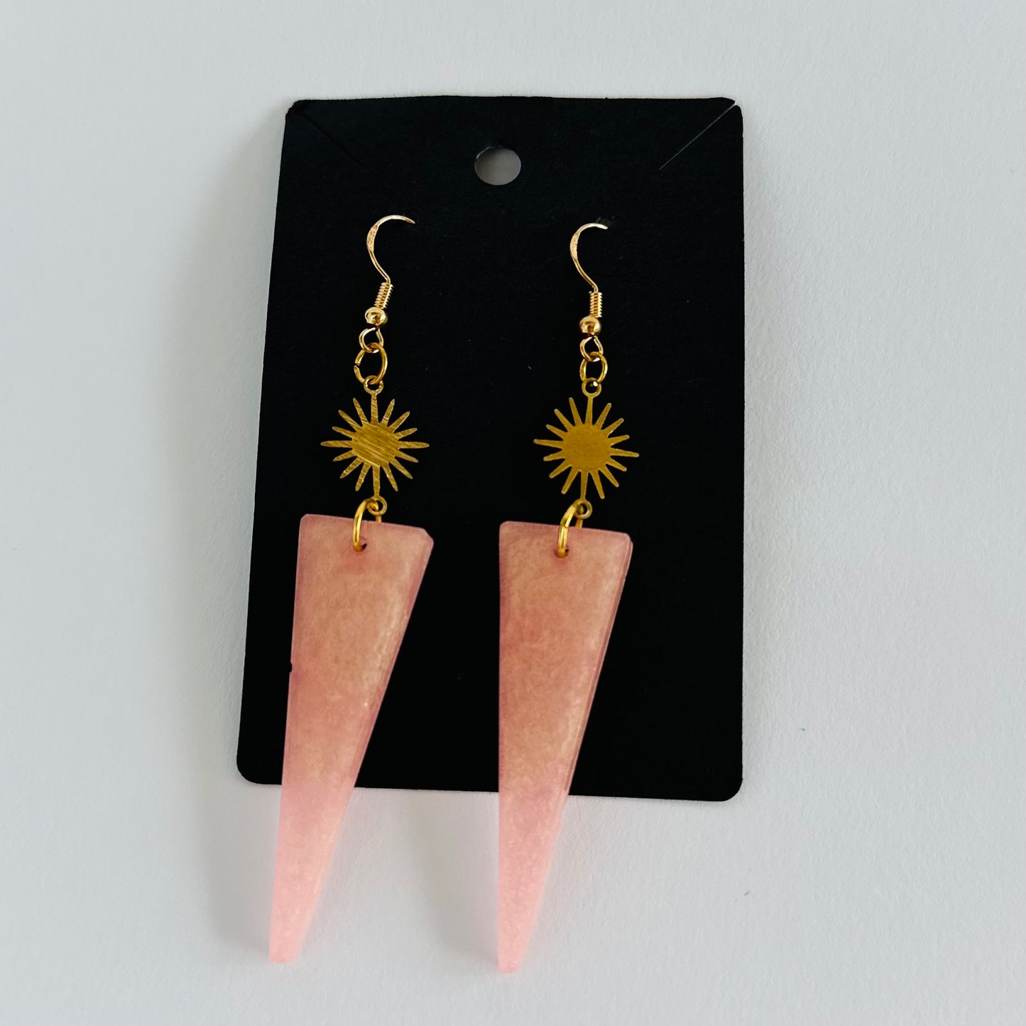 Golden Peach Dangle Earrings