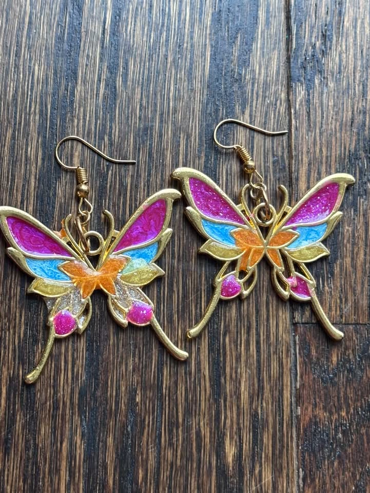 Multicolor Butterfly Earrings