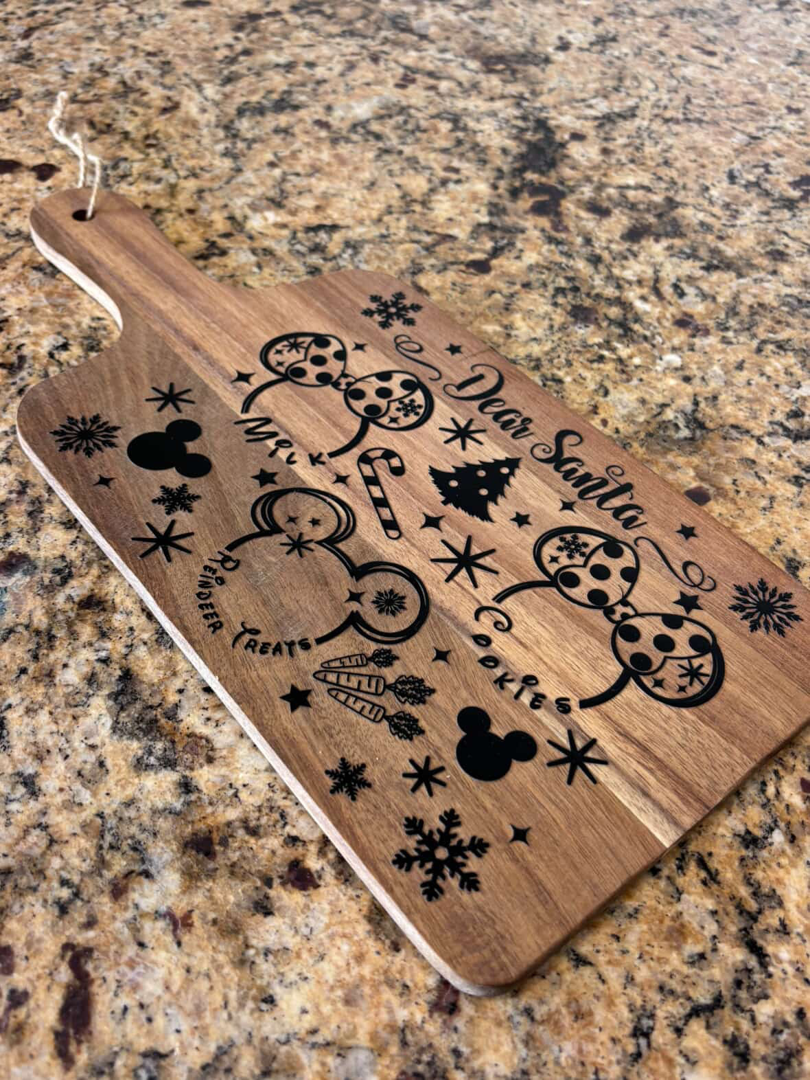 Dear Santa Disney themed- Serving Tray | Cutting Board | Charcuterie | Mickey Mouse