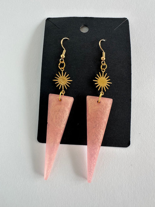 Golden Peach Dangle Earrings