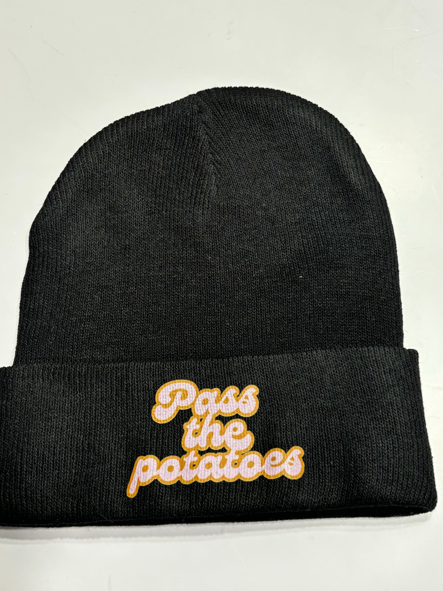 Pass the potatoes black beanie