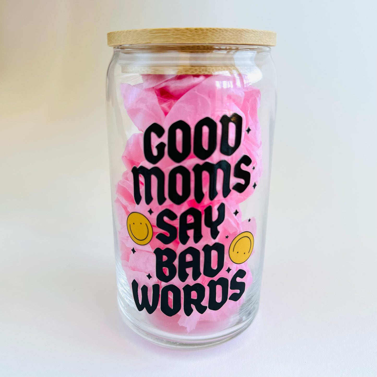 Good moms say bad words lidded cup