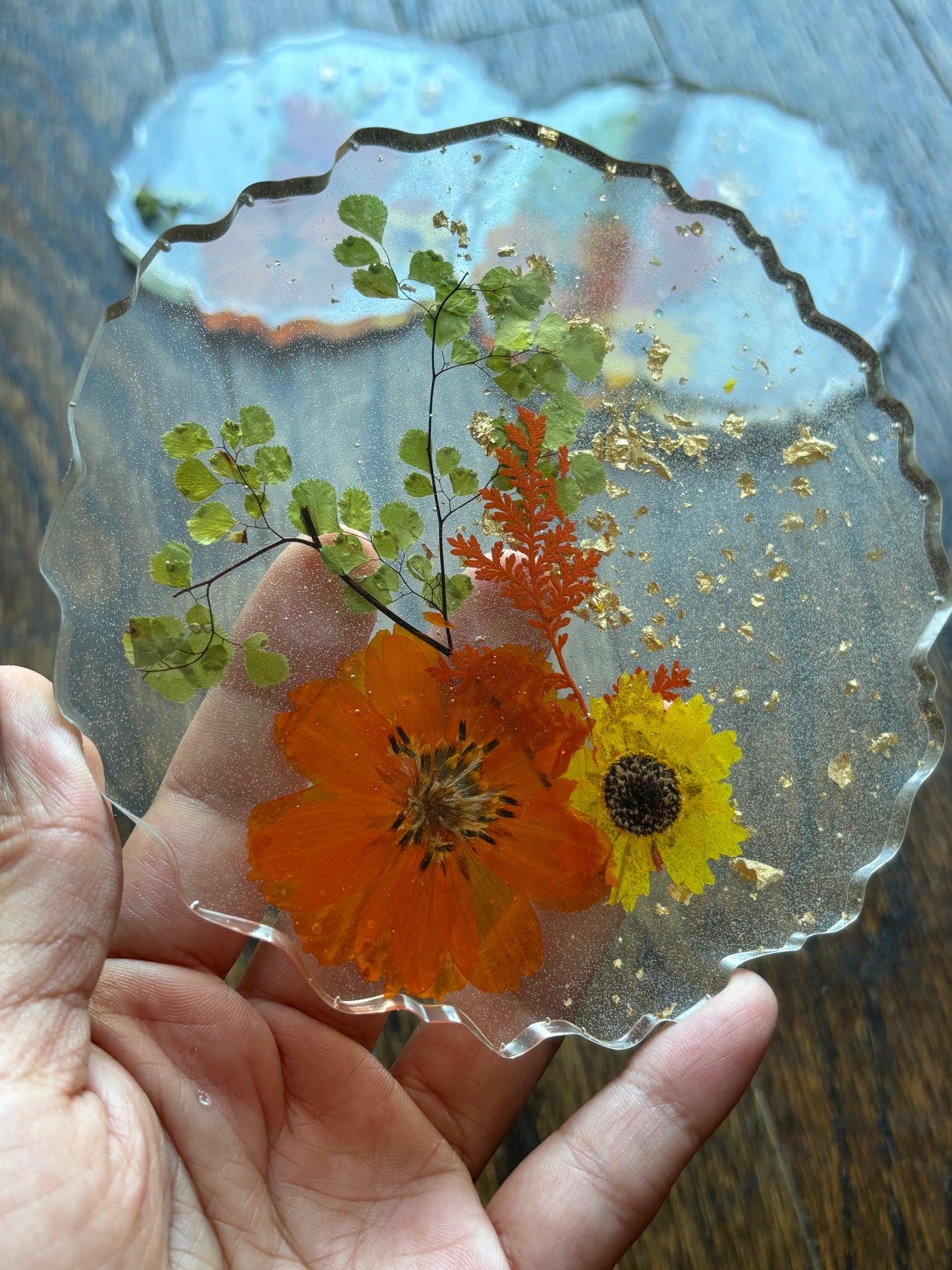 Fall vibes real flower coasters