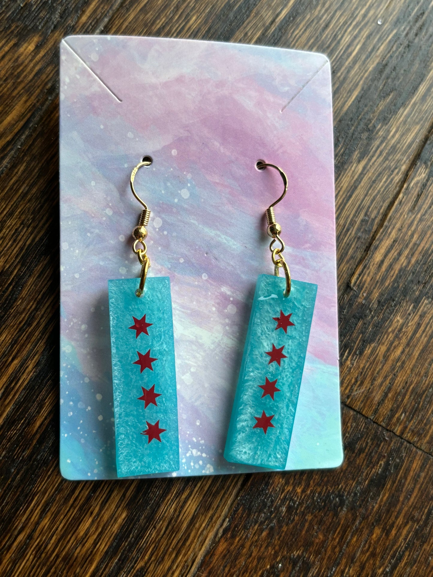 Chicago 4-Star Resin Earrings