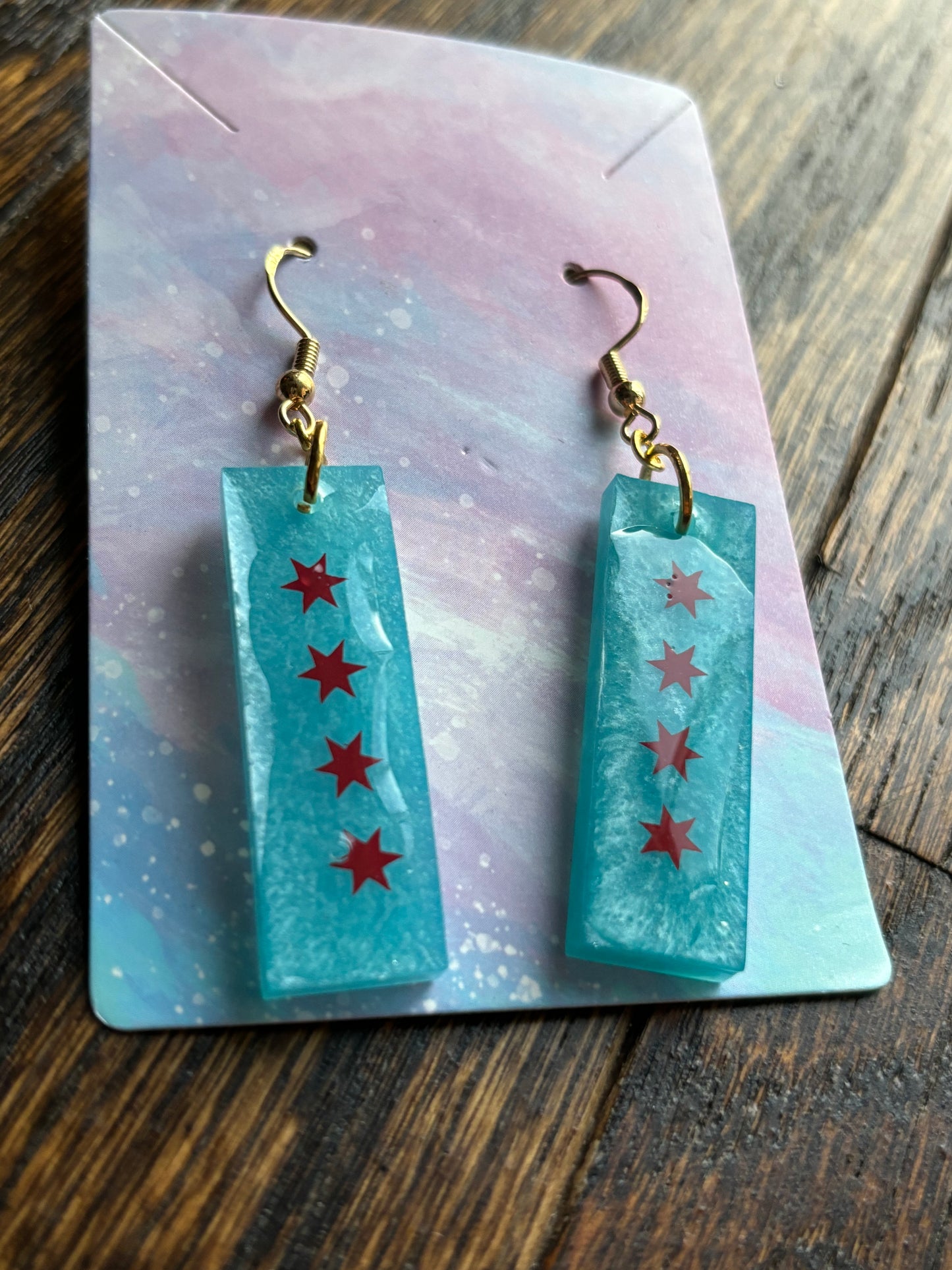 Chicago 4-Star Resin Earrings